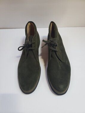 Bally Parnell Green Suede Calf Leather Chukka Boots Size 13 M Swiss Made NIB
